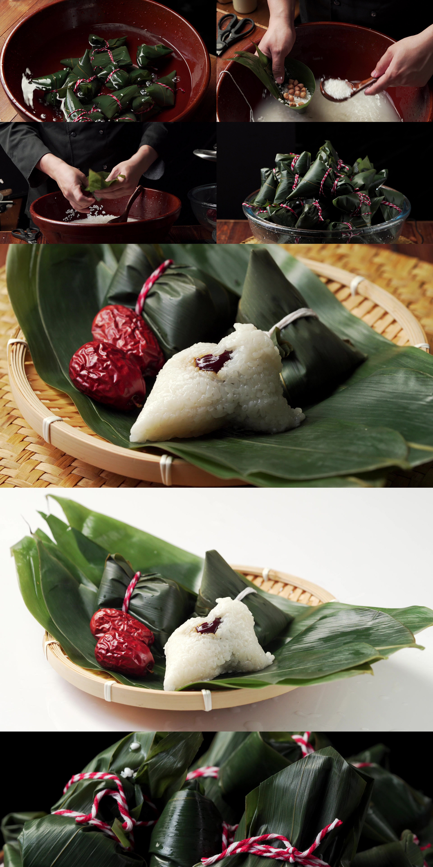 制作中国传统节日端午节特色食品粽子