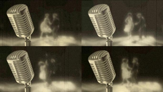 麦克风和摇滚乐历史镜头影像资料老胶片素材