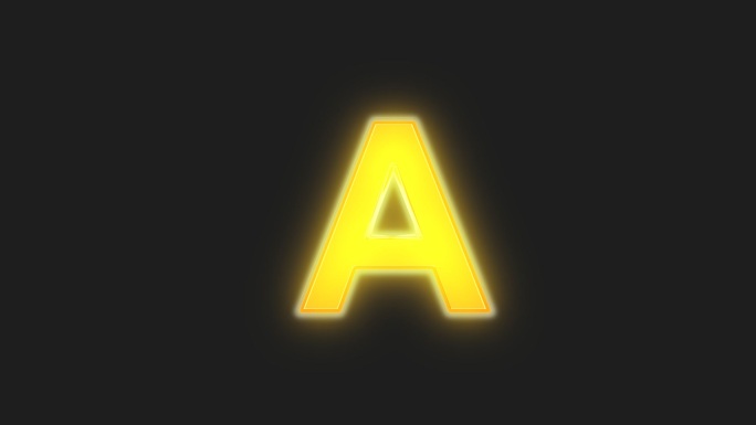 黄色发光英文字母A