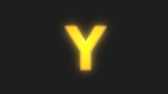黄色闪光英文字母发光字Y