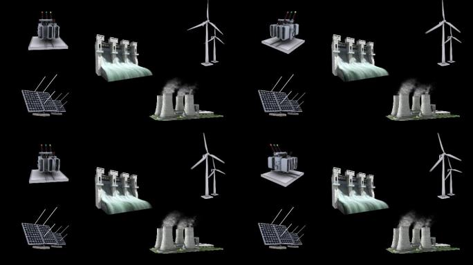 绿色能源 风力发电  太阳能板 水利发电