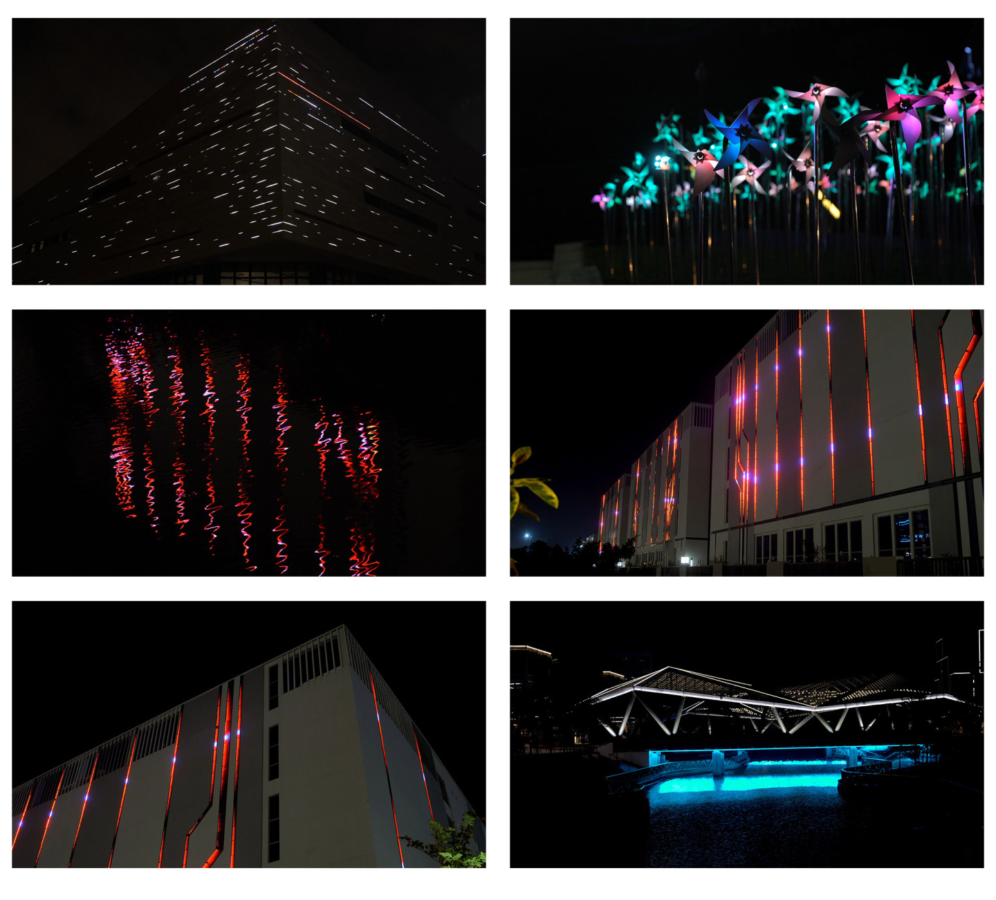 4K实拍数据中心科技大楼夜景