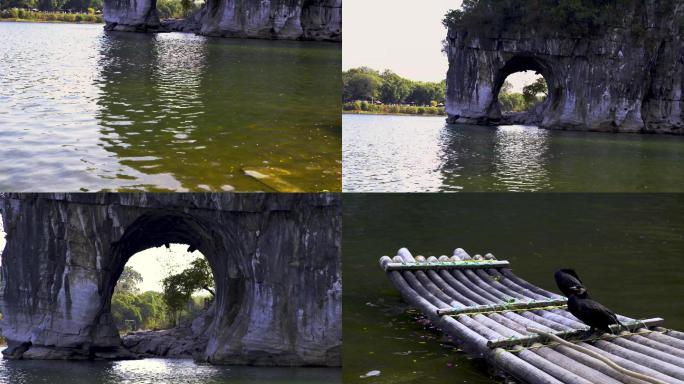 广西桂林象鼻山空镜河水湖泊桂林山水甲天下