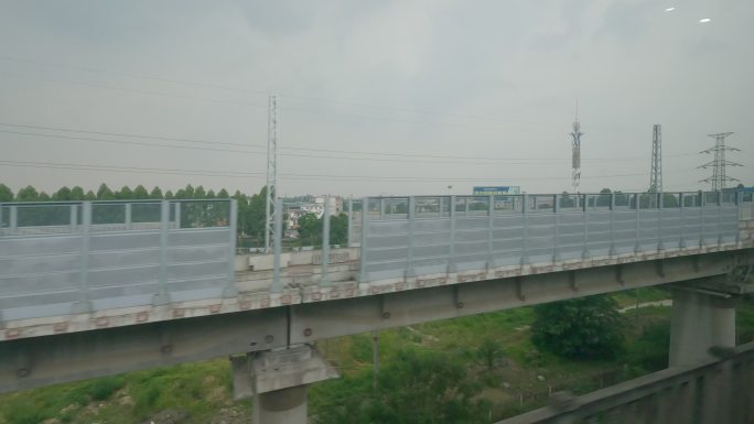 成都到德阳高铁成绵乐客运专线沿线风景