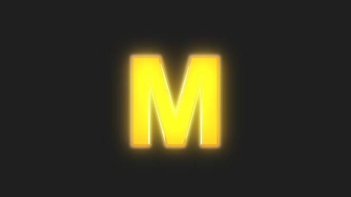 黄色闪光英文字母M