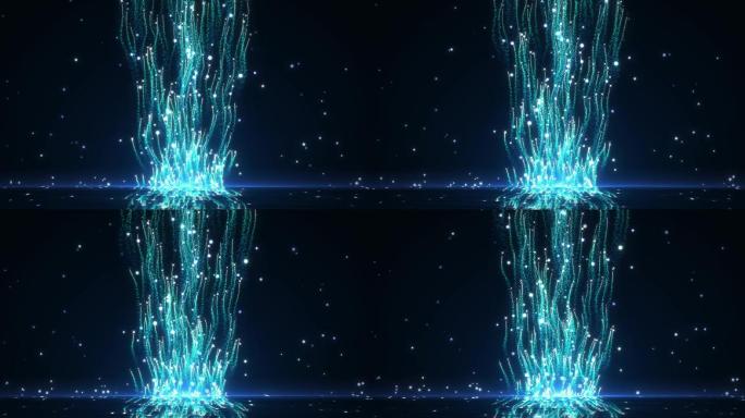 唯美梦幻水面粒子上升