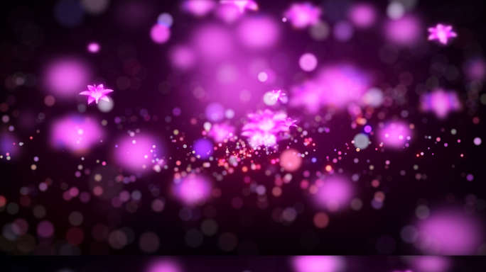 紫色花朵粒子上升