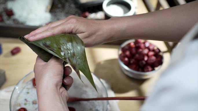 合集 中国传统节日端午节包粽子 4K升格