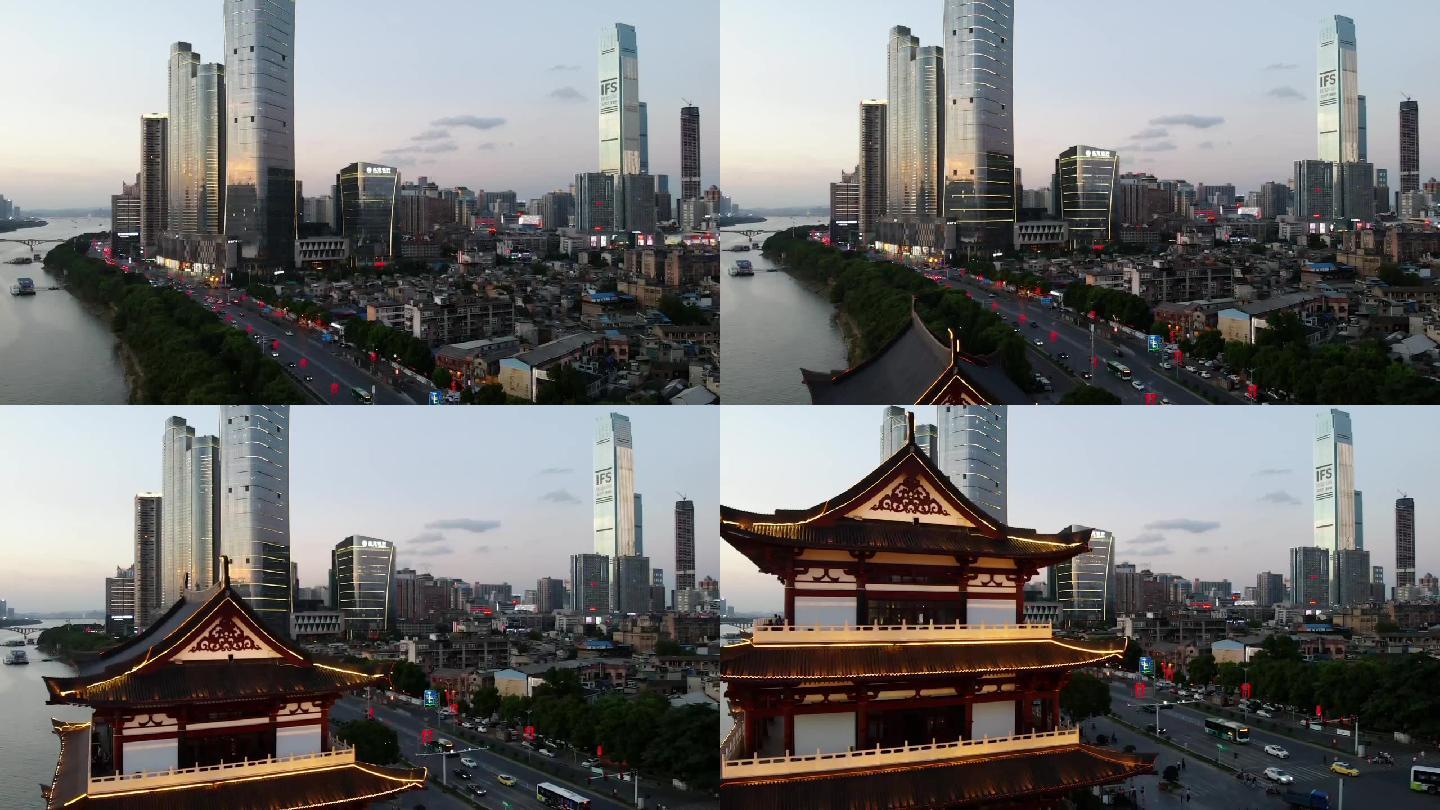 湖南省长沙市城市风光航拍