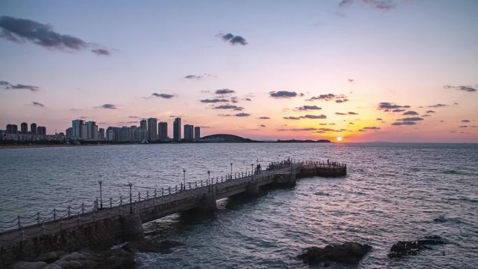 海上日落延时拍摄