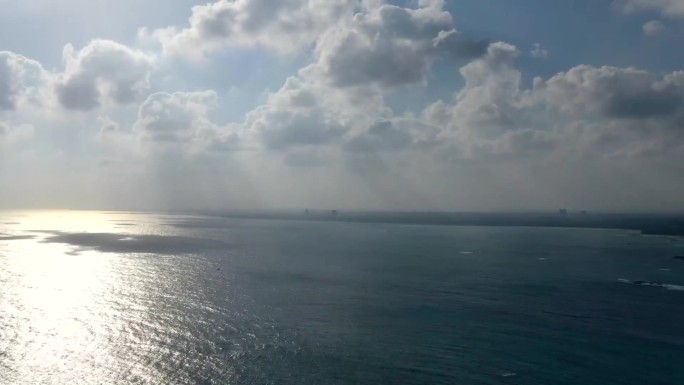 海边 海面延时 日落航拍 海面夜景航拍