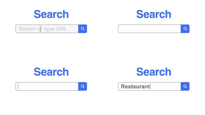 网页浏览器或带有搜索框的网页，键入restaurant用于internet搜索