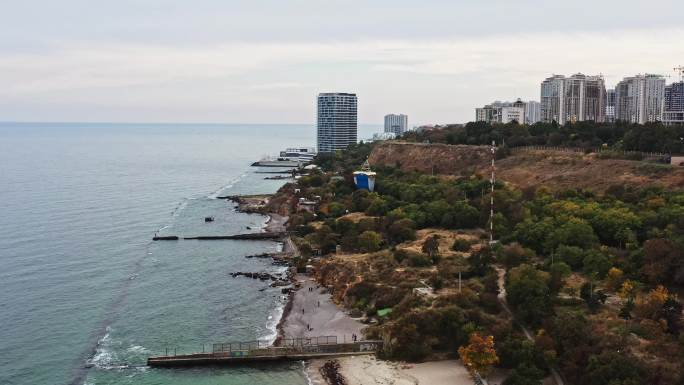 乌克兰敖德萨海岸线鸟瞰图