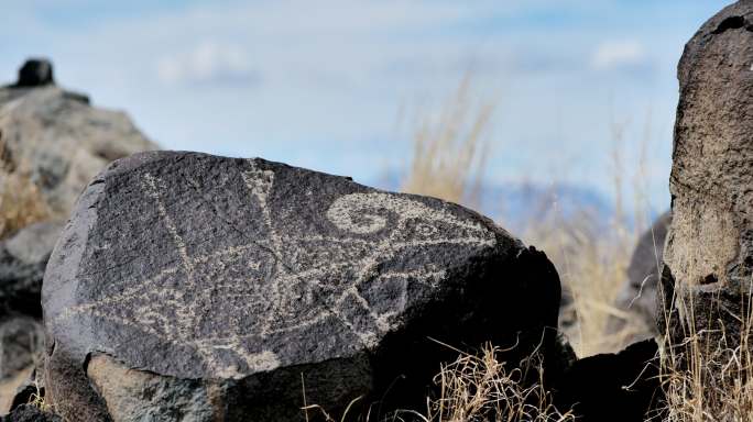 古美洲土著岩画：三河岩画遗址：新墨西哥州：美国