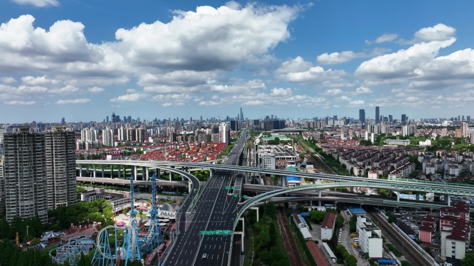 锦江乐园 沪闵高架 上海 城市航拍
