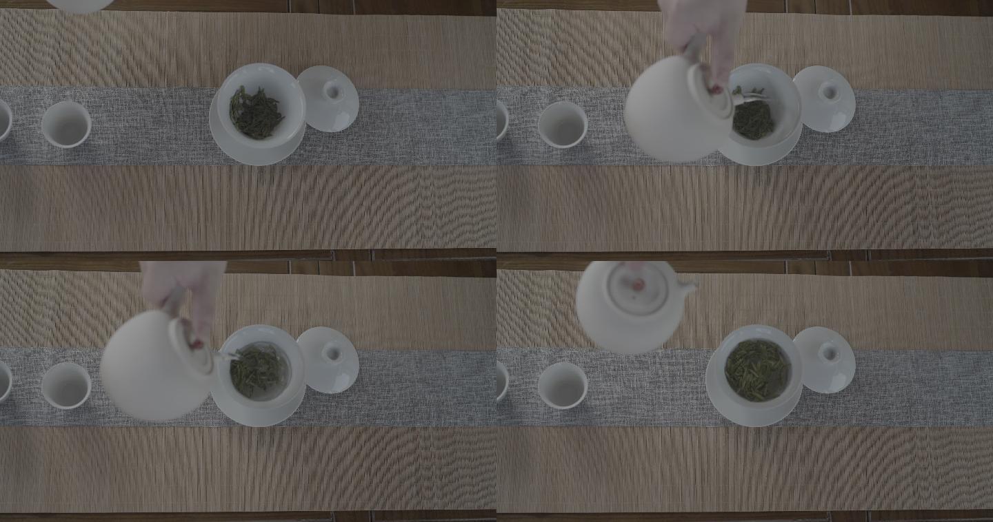 龙井茶 泡茶 4k素材 茶叶 茶道