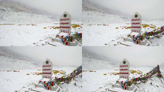 【原创】风雪中的珠穆朗玛峰高程测量纪念碑