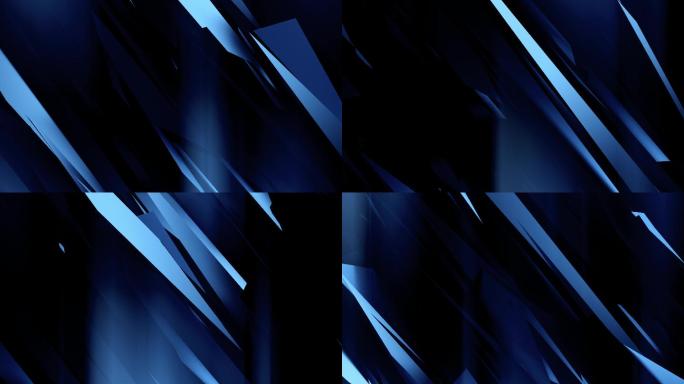 【4K时尚背景】蓝黑光影抽象艺术立体光片