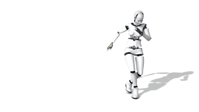 机器人半机器人女子跳萨尔萨舞