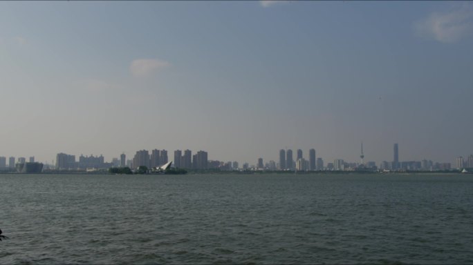 徐州云龙湖拍摄对面高楼大厦繁华空境日转场