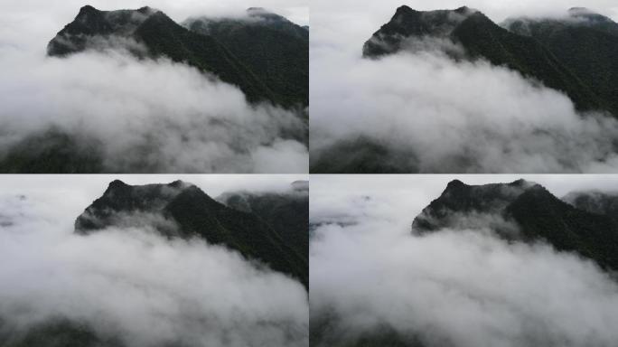4k航拍中国云雾缭绕中的山