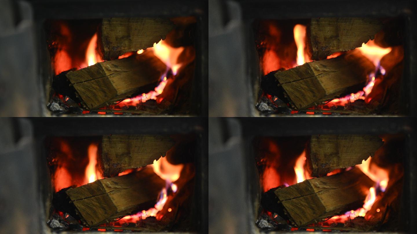 木材燃烧炉火取暖采暖