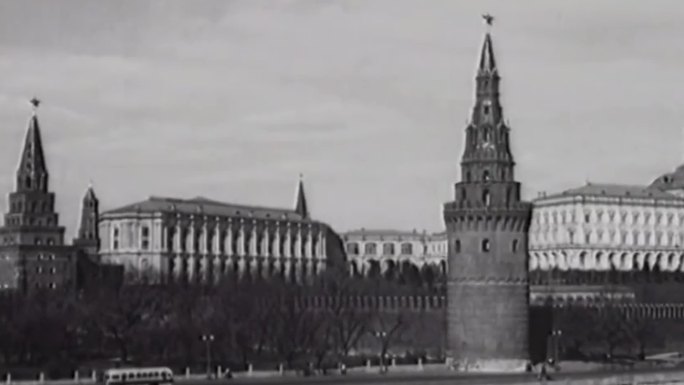 60年代苏联莫斯科城市建筑街道面貌