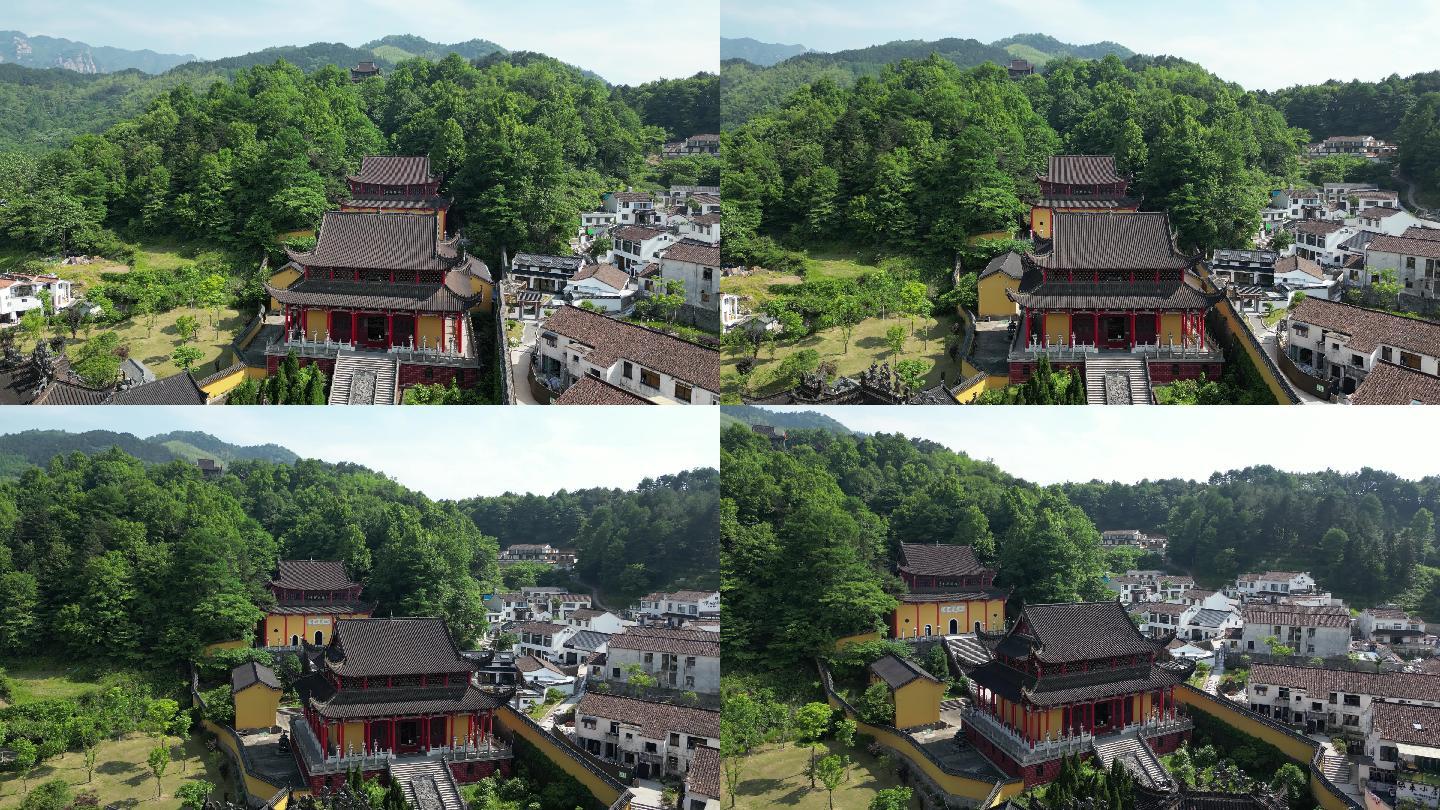 九华山风景区寺院4K航拍素材月身宝殿附近