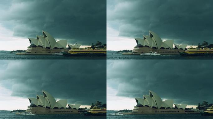 悉尼歌剧院暴风雨来临前视频素材