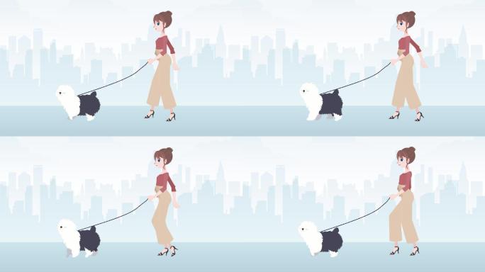 《快乐女人与狗同行》动画片