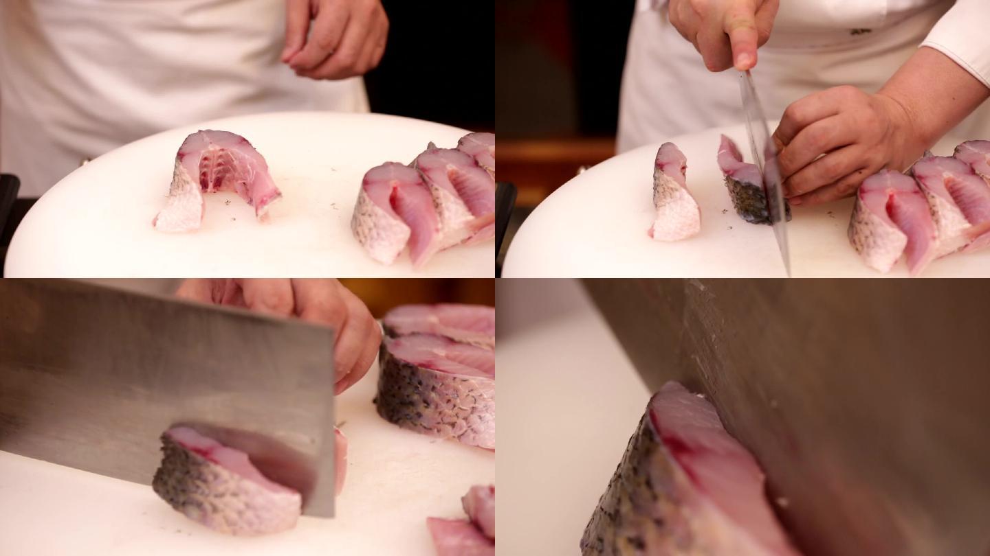 【镜头合集】鱼肉切段切鱼肉块 (7)