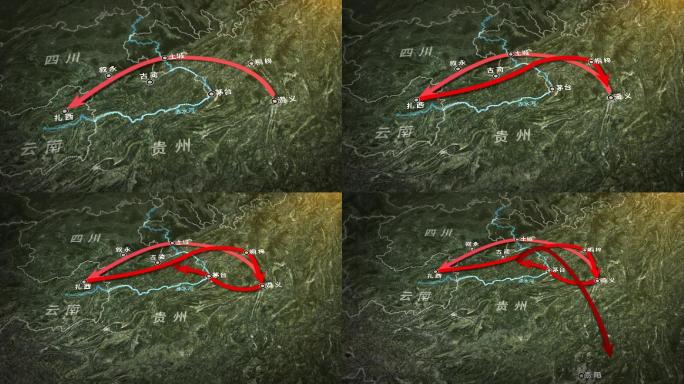 红军长征四渡赤水路线图