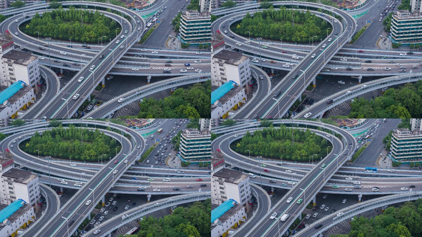 【4K延时】城市立交桥车流延时摄影素材