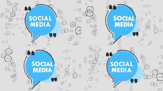 社交媒体演讲泡泡、引用、4K循环背景片段