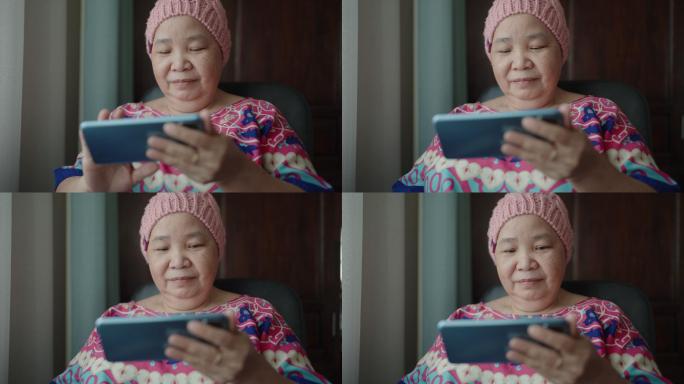 亚洲癌症老年女性使用智能手机