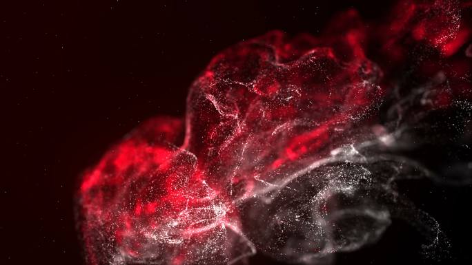 红色抽象数字能量慢运动粒子背景-库存视频