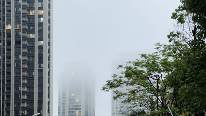 4k 大雾 能见度低的回南天 雾气