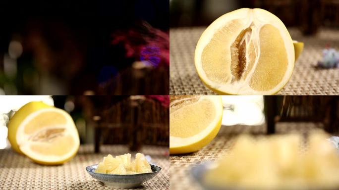 【镜头合集】切开的柚子和柚子果肉 (4)