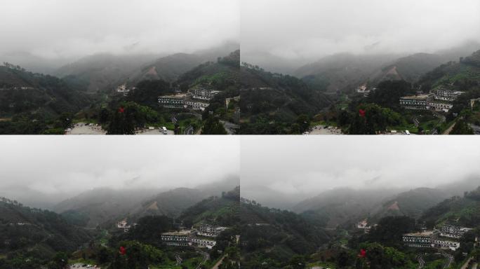 金刚台旅游景区云雾下雨天拍摄