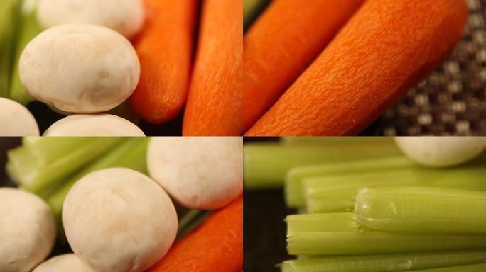 【镜头合集】洋葱口蘑胡萝卜芹菜各种蔬菜