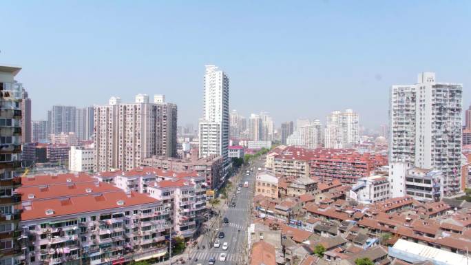 上海城市住宅区景观航拍