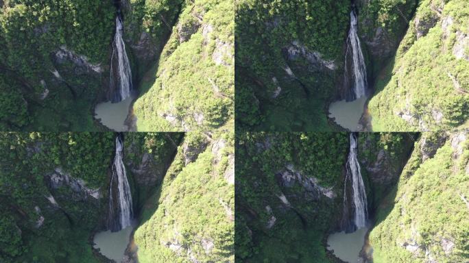 航拍 大自然 瀑布 流水 大龙峒瀑布