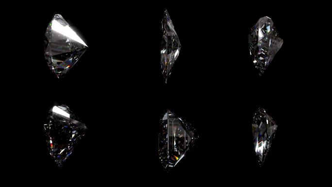 六种钻石切割唯美裸钻钻石黄金闪耀光泽切割
