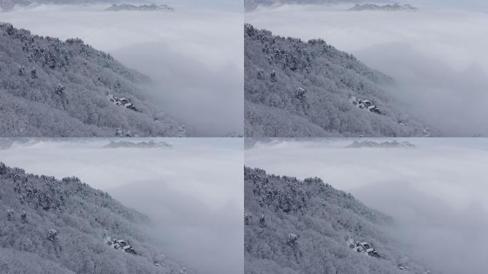 西安南五台超级雪景云海航拍