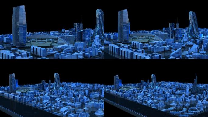 概念城市虚拟全息科技 线条未来网络穿梭