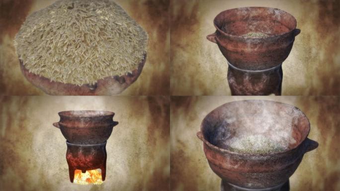 陶器三维模型 古代陶器使用 烹煮B008