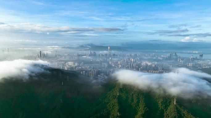 【4K】航拍深圳福田区城市大景宣传片