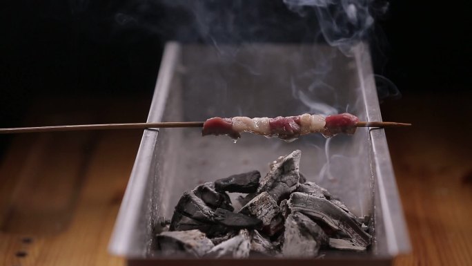 【镜头合集】炭火明炉木炭烤羊肉串