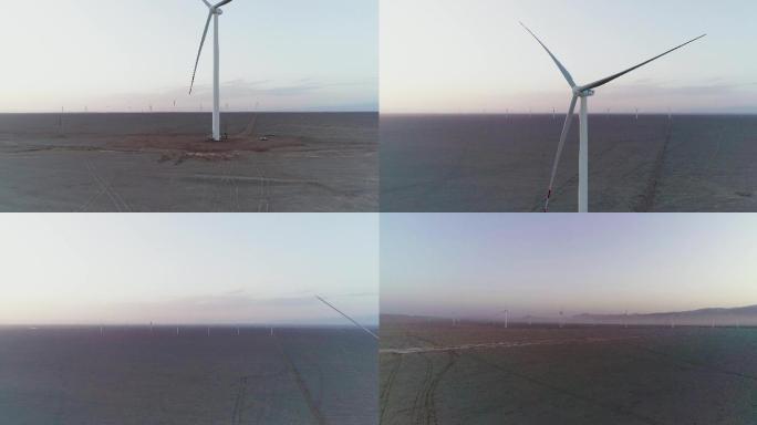 戈壁滩上的风力发电车