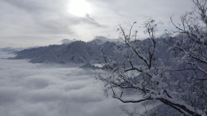 西安 南五台 超级 雪景 云海 航拍